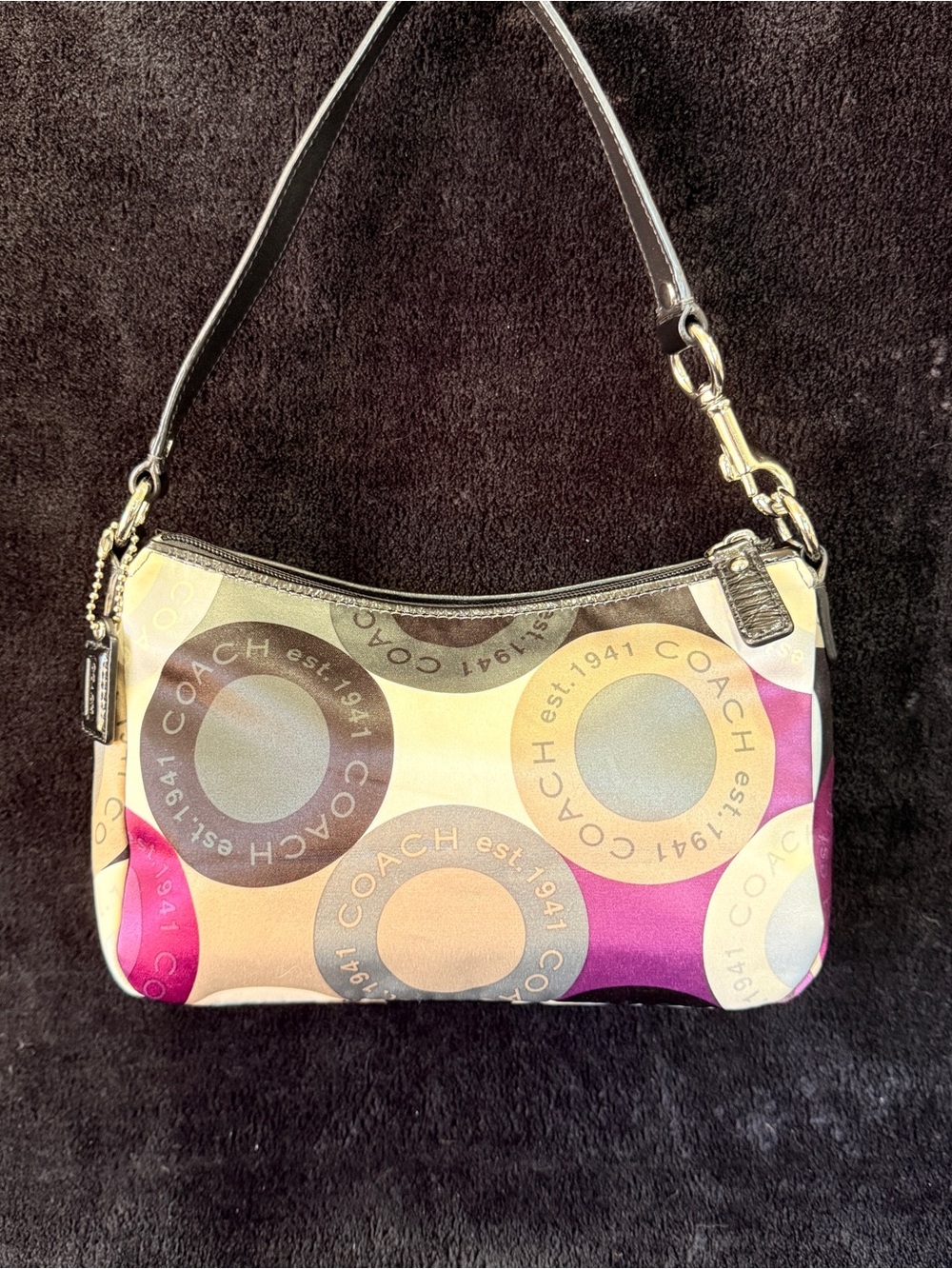 Coach Y2K Vintage Satin/Sateen Coin Medallion Mini Shoulder Bag